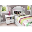 South Shore Tiara Wood Twin Bookcase Storage Bed in Pure White