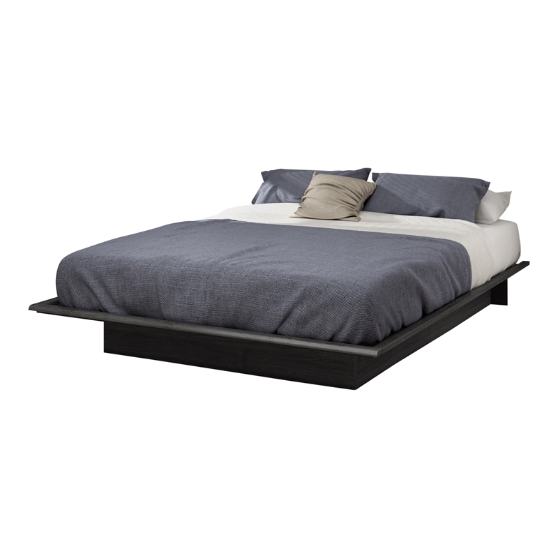 South Shore Step One Queen Platform Bed in Gray Oak