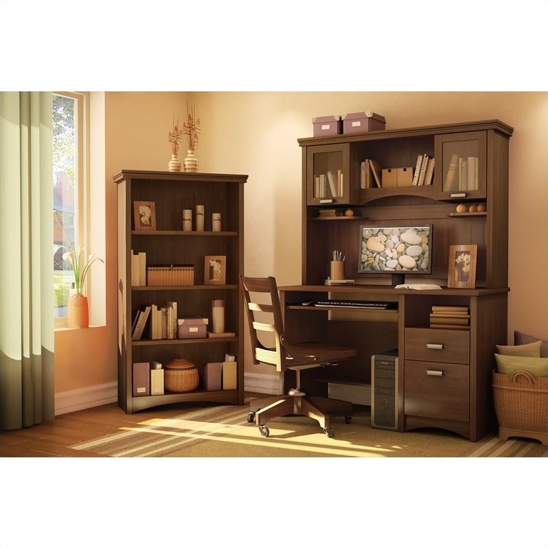 South S Glasgow 4 Shelf Bookcase In Sumptuous Cherry Finish South S Glasgow 4 Shelf Bookcase In Sumptuous Cherry Finish