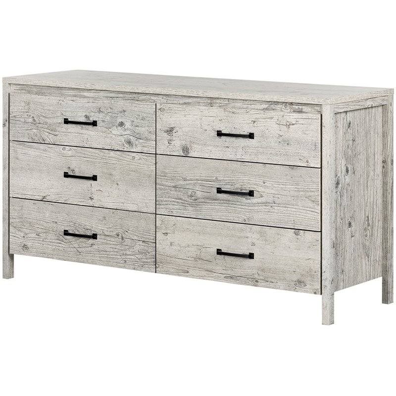 South Shore Gravity 6 Drawer Dresser in Seaside Pine