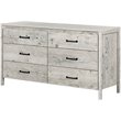 South Shore Gravity 6 Drawer Dresser in Seaside Pine
