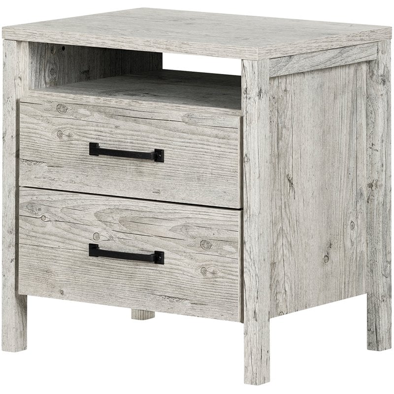 South Shore Gravity 2 Drawer Nightstand in Seaside Pine