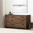 South Shore Tao 6 Drawer Dresser in Natural Walnut
