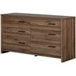 South Shore Tao 6 Drawer Dresser in Natural Walnut