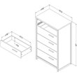 South Shore Tao 5 Drawer Chest in Natural Walnut