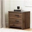South Shore Tao 2 Drawer Nightstand in Natural Walnut