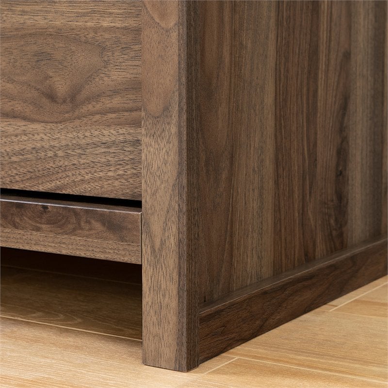 South Shore Tao 2 Drawer Nightstand in Natural Walnut