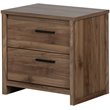 South Shore Tao 2 Drawer Nightstand in Natural Walnut