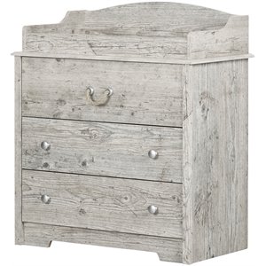 south shore aviron 3 drawer baby changing table in seaside pine