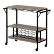 South Shore Munich Bar Cart in Weathered Oak and Matte Black