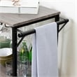 South Shore Munich Bar Cart in Weathered Oak and Matte Black