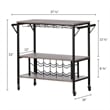 South Shore Munich Bar Cart in Weathered Oak and Matte Black