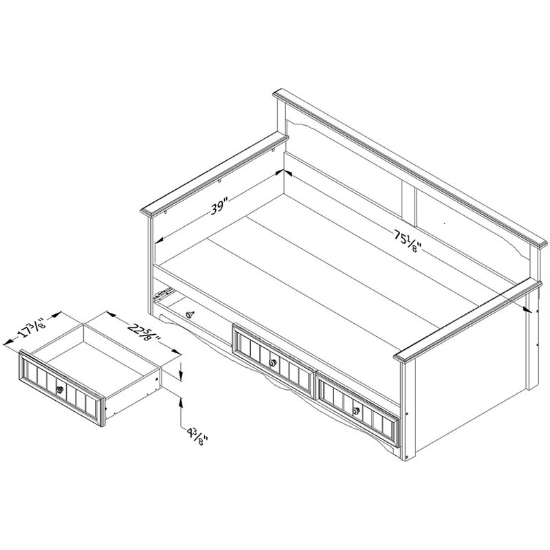 South Shore Savannah Twin Storage Daybed In Pure White 66311074741