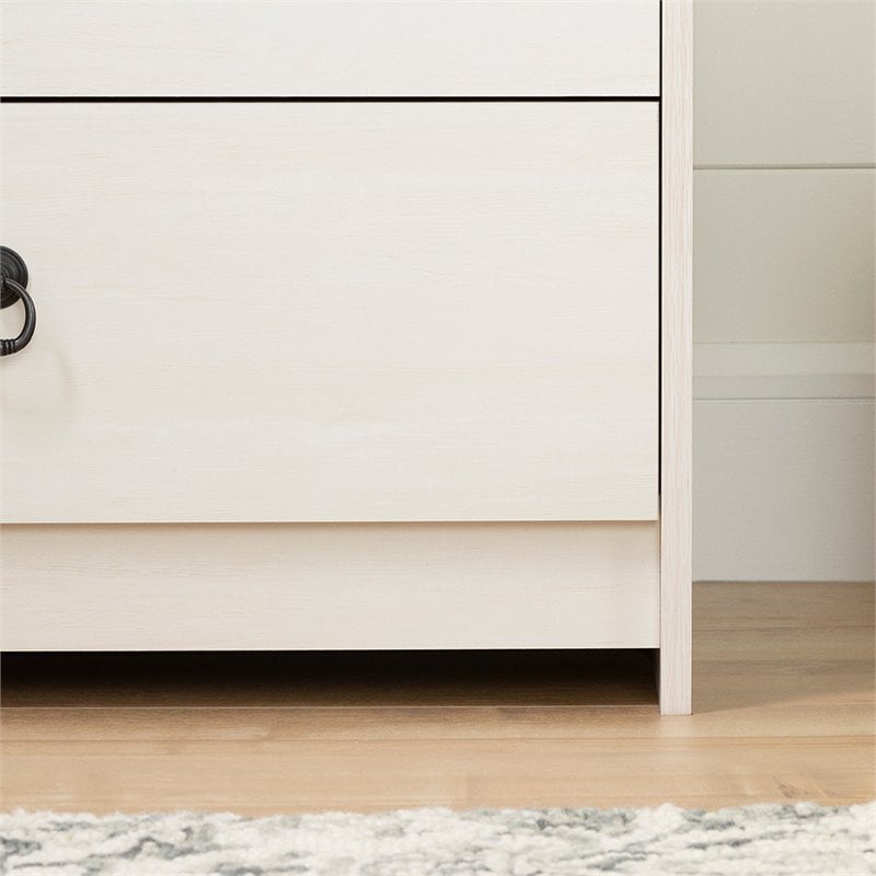 South Shore Plenny 6 Drawer Dresser in White and Weathered Oak