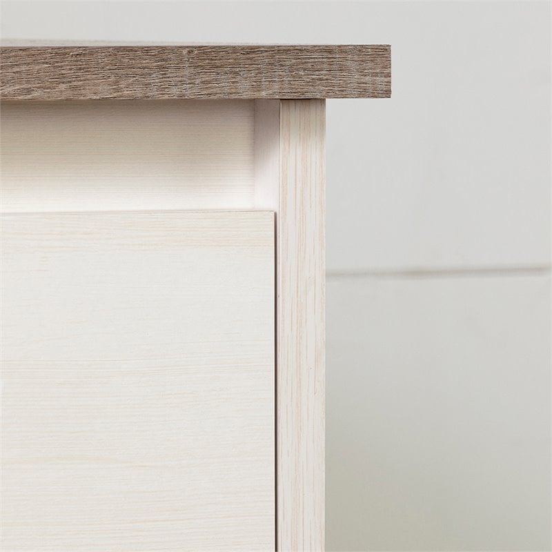South Shore Plenny 6 Drawer Dresser in White and Weathered Oak