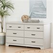 South Shore Versa 6 Drawer Dresser in Winter Oak