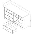South Shore Versa 6 Drawer Dresser in Winter Oak