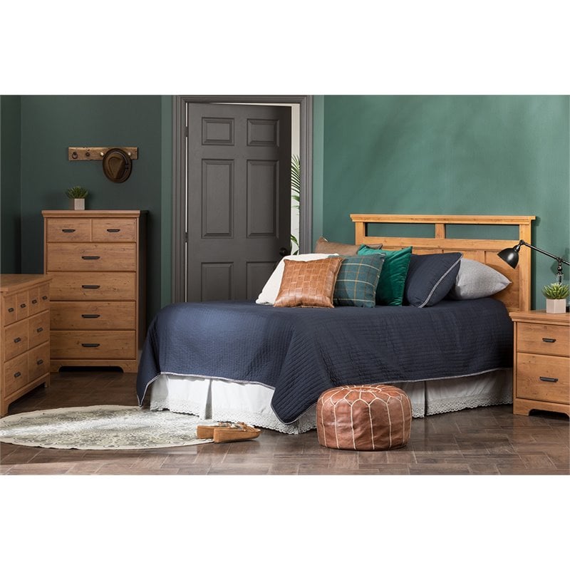 South Shore Versa 2 Drawer Nightstand In Country Pine 11303