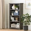 South Shore Gascony 4 Shelf Wooden Bookcase in Gray Maple