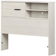 South Shore Fynn Twin Bookcase Headboard in Winter Oak