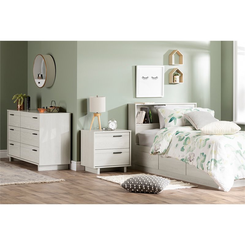 South Shore Fynn 6 Drawer Dresser in Winter Oak