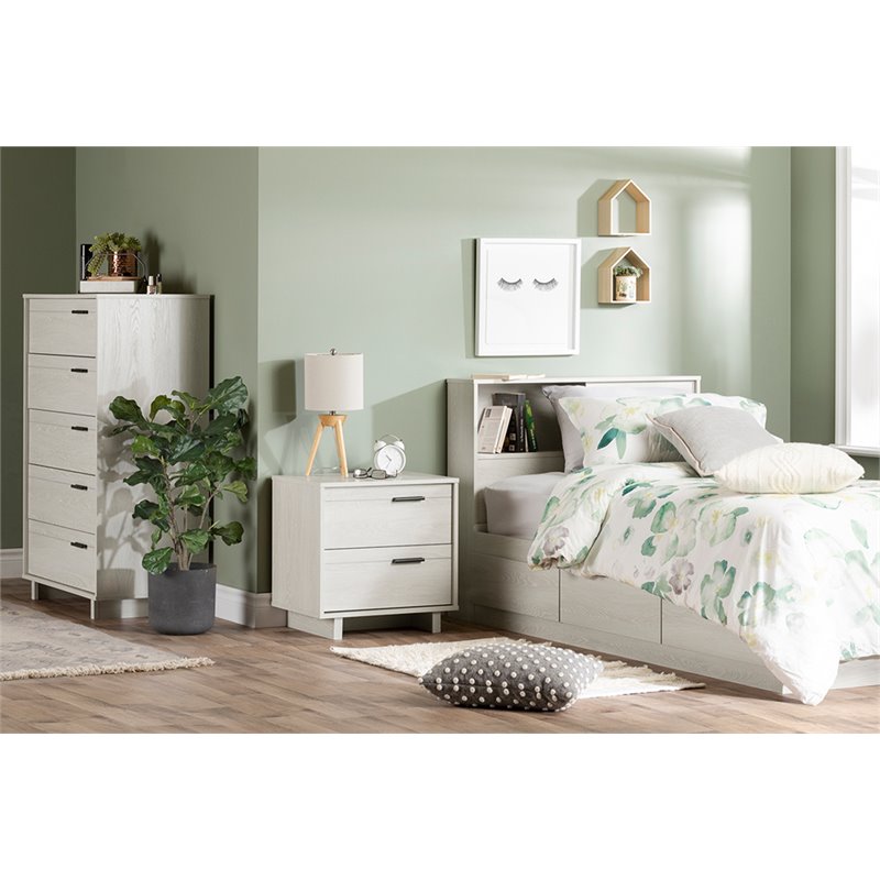 South Shore Fynn 5 Drawer Chest in Winter Oak