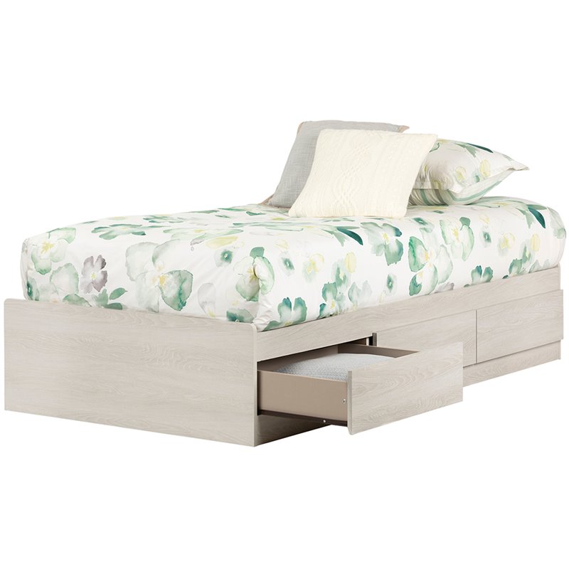 South Shore Fynn Twin Mates Bed in Winter Oak