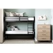 South Shore Fakto Twin Over Twin Bunk Bed in Matte Black