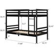 South Shore Fakto Twin Over Twin Bunk Bed in Matte Black