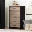 South Shore Londen 5 Drawer Chest in Weathered Oak and Ebony