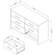 South Shore Londen 6 Drawer Dresser in Weathered Oak and Ebony