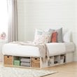 South Shore Avilla Queen Storage Platform Bed in Winter Oak
