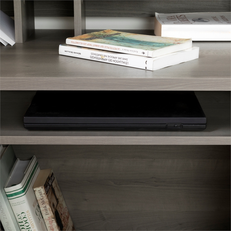 South Shore Versa Computer Desk with Hutch in Gray Maple Homesquare