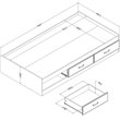South Shore Ulysses Twin Kids Mates Platform Bed in Fall Oak