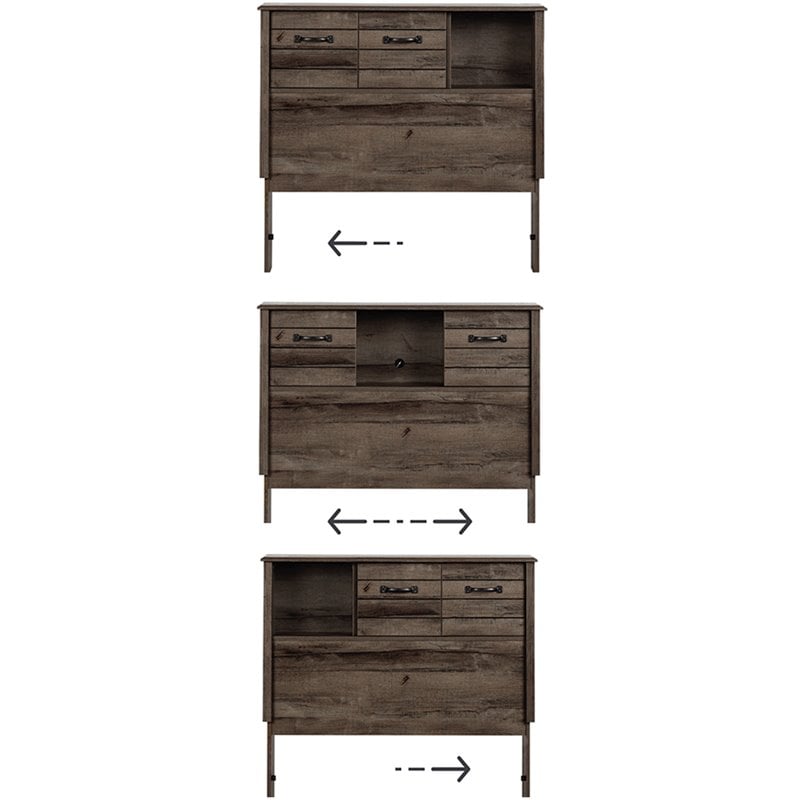 South Shore Ulysses Twin XL Bookcase Headboard in Fall Oak