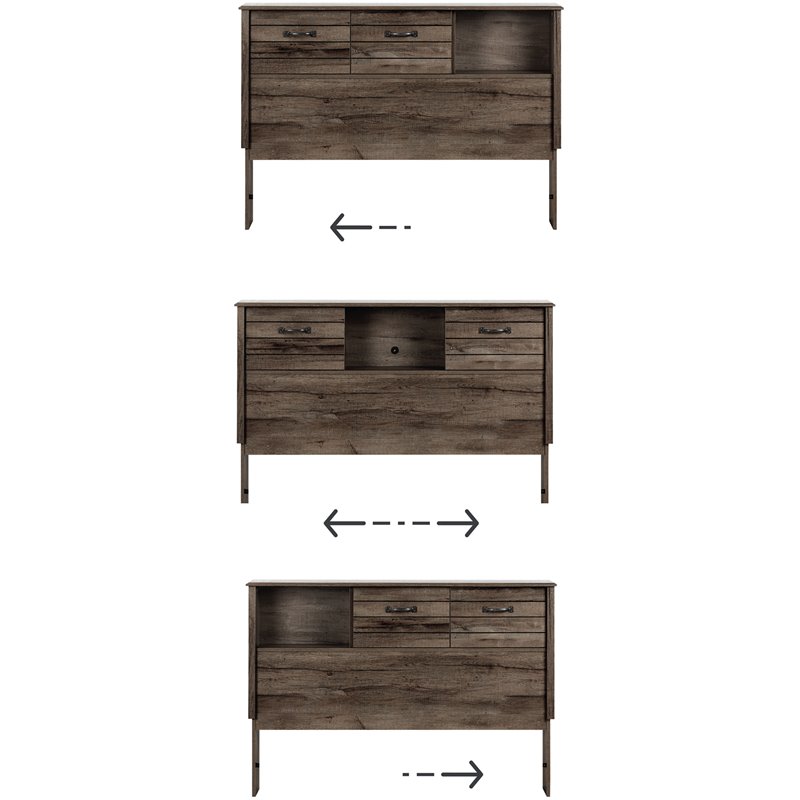 South Shore Ulysses Full Bookcase Headboard in Fall Oak Cymax Business