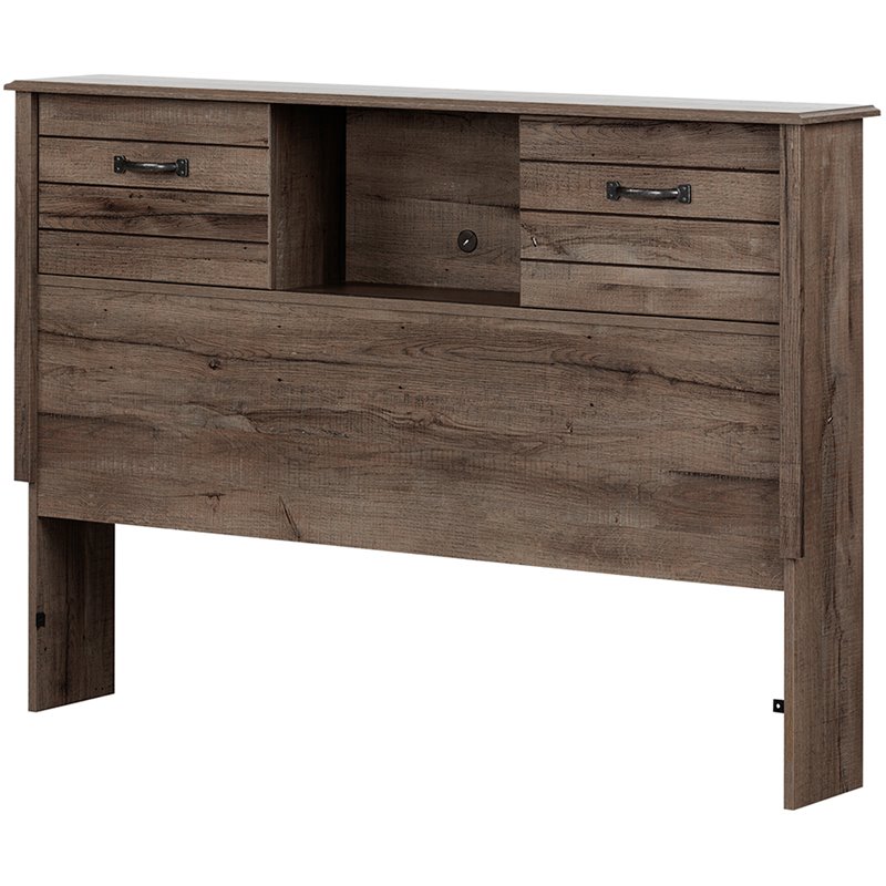 South Shore Ulysses Full Bookcase Headboard in Fall Oak