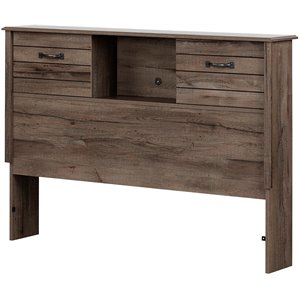 south shore ulysses full bookcase headboard in fall oak