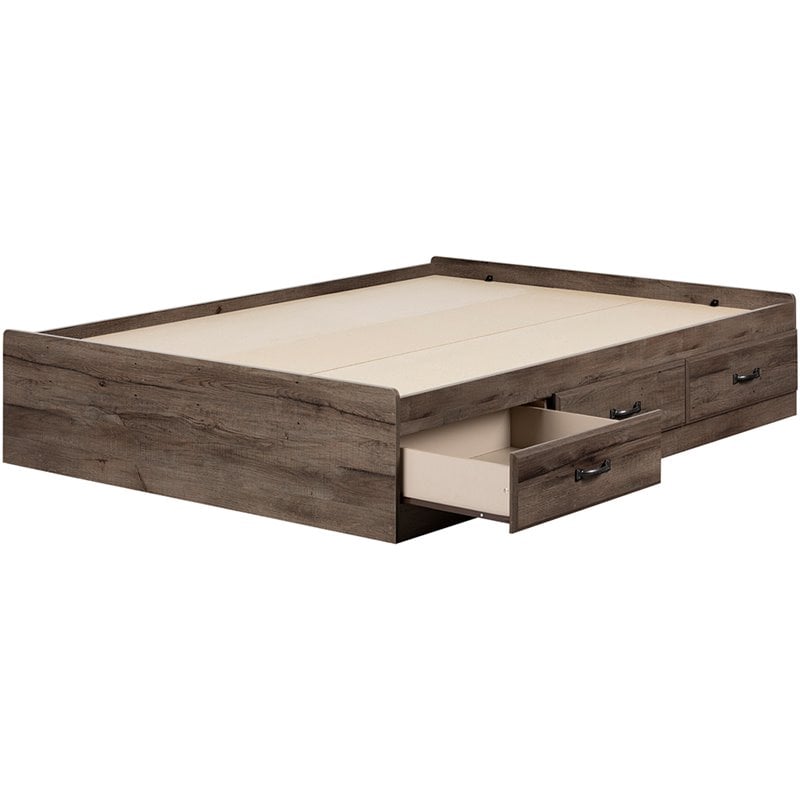 South Shore Ulysses Full Kids Mates Platform Bed in Fall Oak