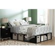 South Shore Flexible King Storage Platform Bed in Black