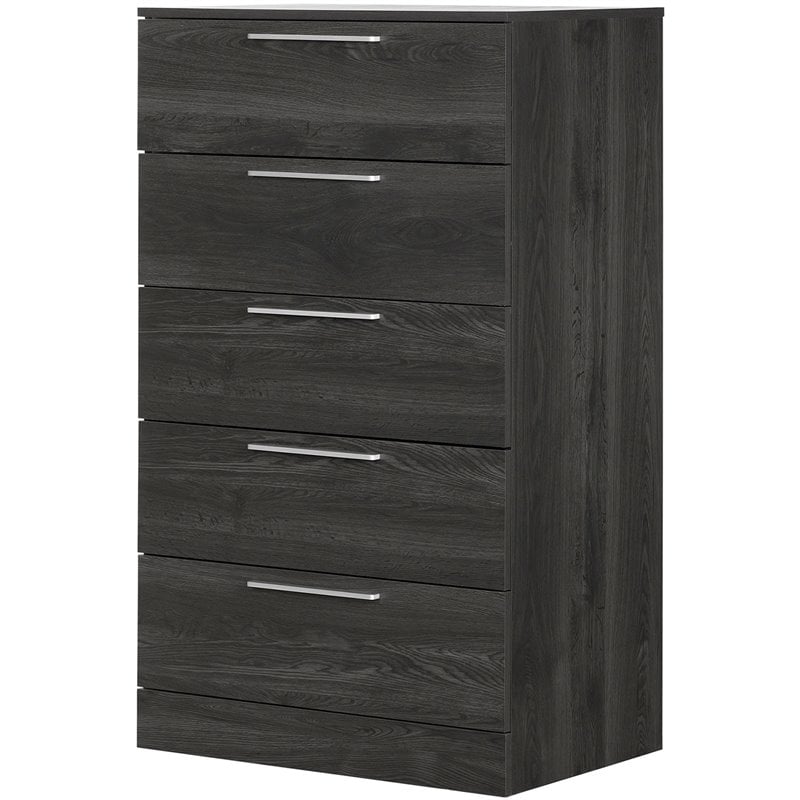 South Shore Step One Essential 5 Drawer Chest in Gray Oak