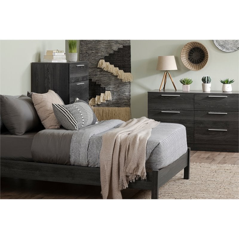South Shore Step One Essential 6 Drawer Dresser in Gray Oak