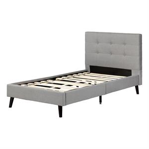 fusion complete upholstered bed-twin-medium gray-south shore