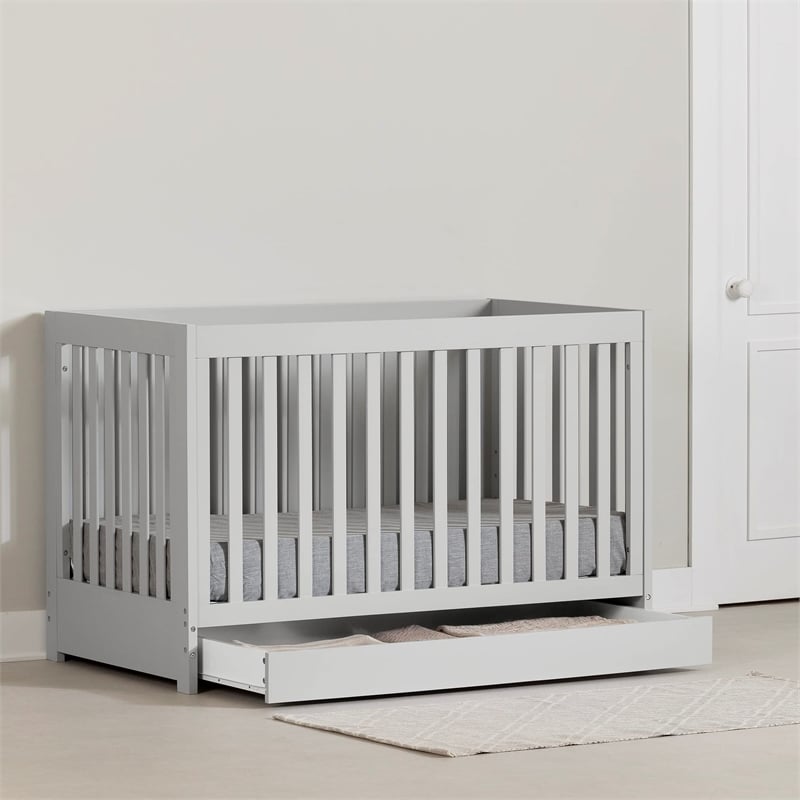 Cookie Crib with Drawer -Soft Gray-South Shore