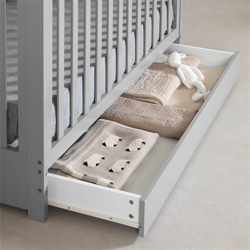 Cookie Crib with Drawer -Soft Gray-South Shore