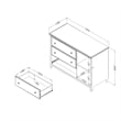 Cotton Candy 3-Drawer Dresser with Baskets-Soft Gray-South Shore