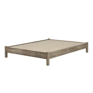 Munich Platform Bed on Legs-Full-Weathered Oak-South Shore