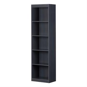 axess 5-shelf narrow bookcase-blueberry-south shore