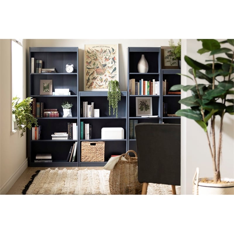 Axess 5-Shelf Narrow Bookcase-Blueberry-South Shore