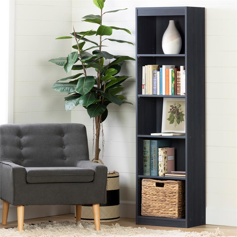 Axess 5-Shelf Narrow Bookcase-Blueberry-South Shore | Cymax Business
